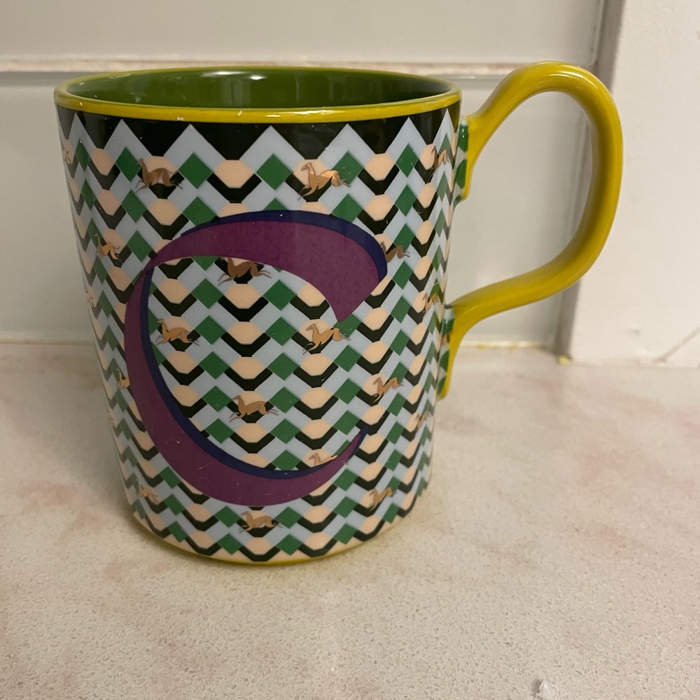 NWT Anthropologie Parker Stoneware Monogram Mug “C”